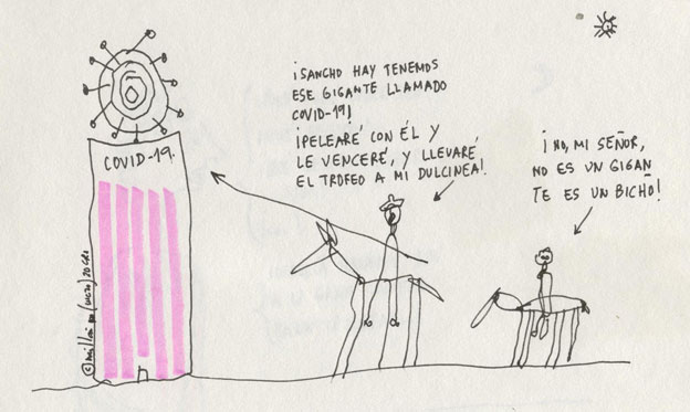 Humor VI-70. El Covid y Alonso Quijano