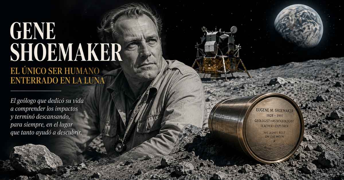 Gene Shoemaker, el único ser humano enterrado en la Luna