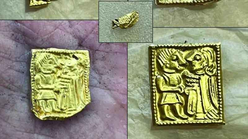 Hallan un tesoro de oro poco común de la Edad Media en Noruega