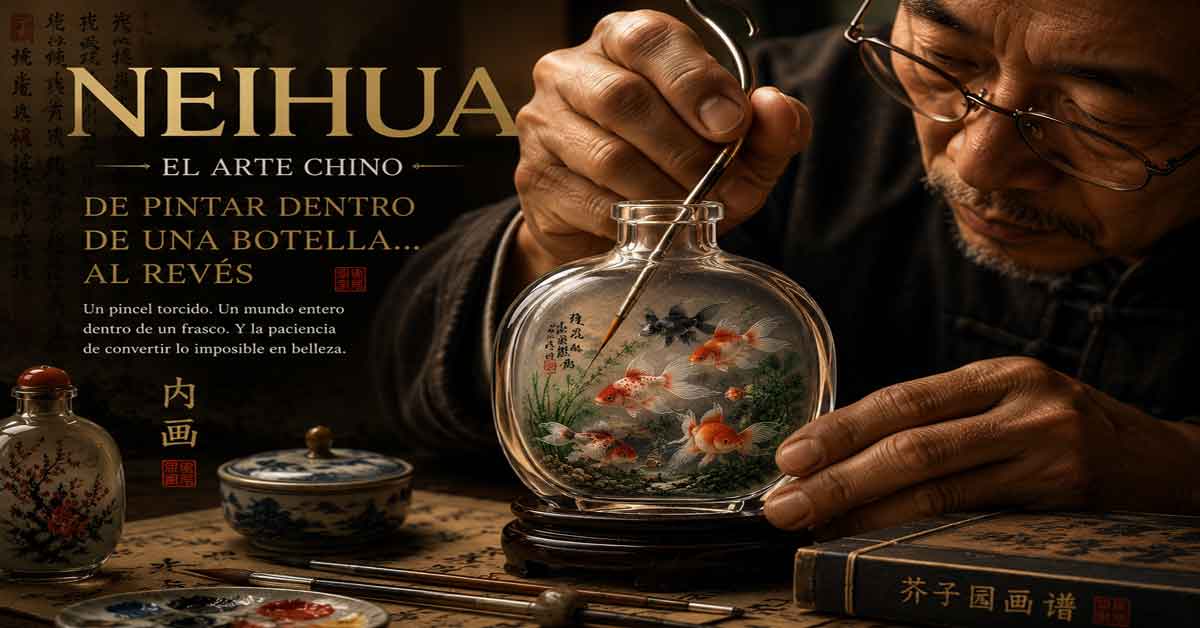  Neihua: el arte chino de pintar dentro de una botella al revés