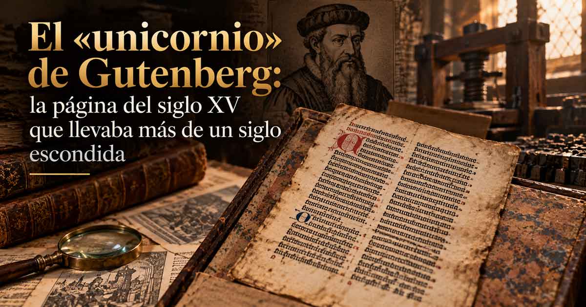 El «unicornio» de Gutenberg: la página del siglo XV que llevaba más de un siglo escondida
